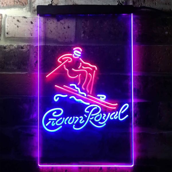 Crown Royal Ski Dual LED Neon Light Sign